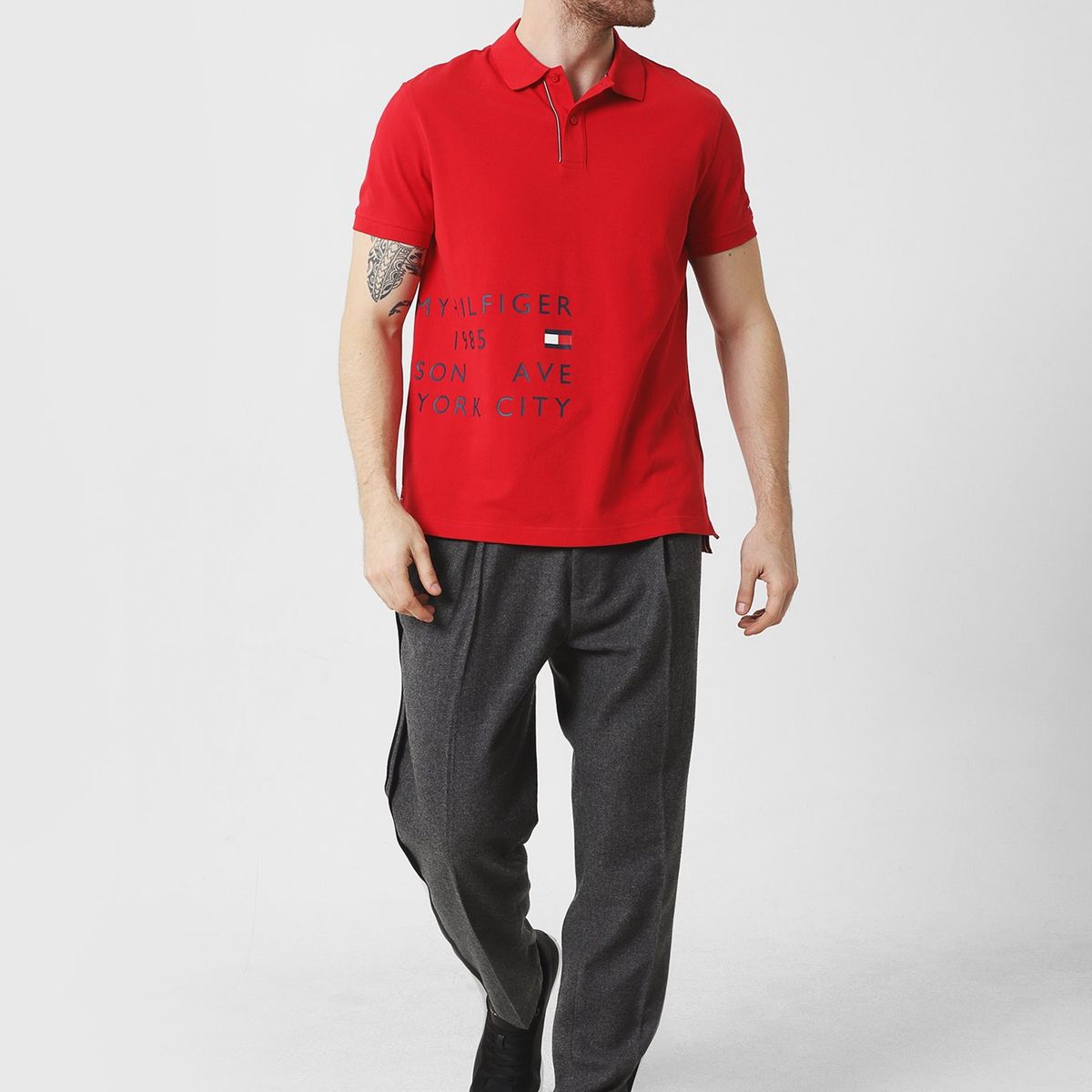 TOMMY HILFIGER - Polo Brand Love Logo Rojo Tommy Hilfiger