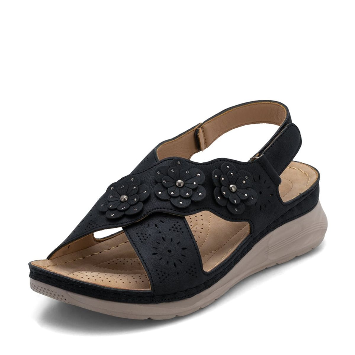 WEIDE - Sandalia Plataforma Negro Casual JS39 Weide