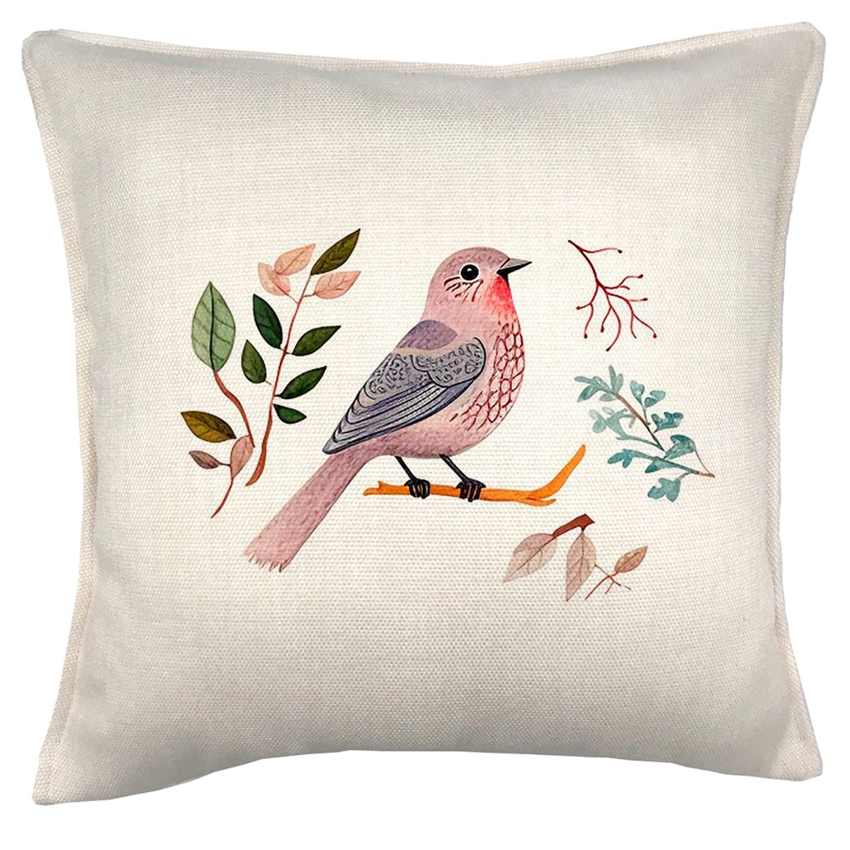 TUYO PRINT - Cojín Tuyo Print Zorzal Rosa