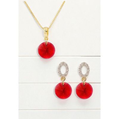 Imagen 2 del producto Conjunto Madrid Gold 24K creado con cristales de Swarovski® Scarlet