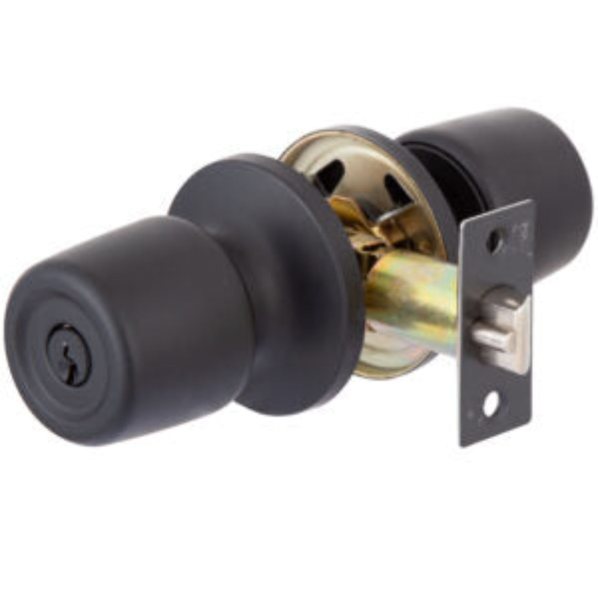 POLI - Cerradura Tubular Pomo 8000Antibacterial Of/Dormitorio Negro