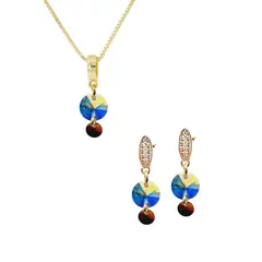 JOYAS MONTERO - Conjunto Sol Gold 24k creado cristales de Swarovski® Aurora Boreal