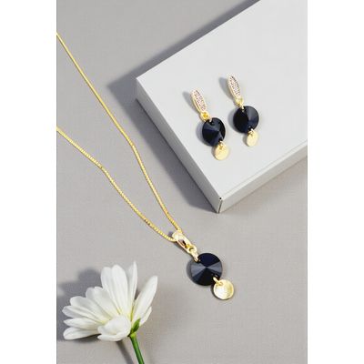 Imagen 2 del producto Conjunto Sol Gold 24k creado cristales de Swarovski® Jet