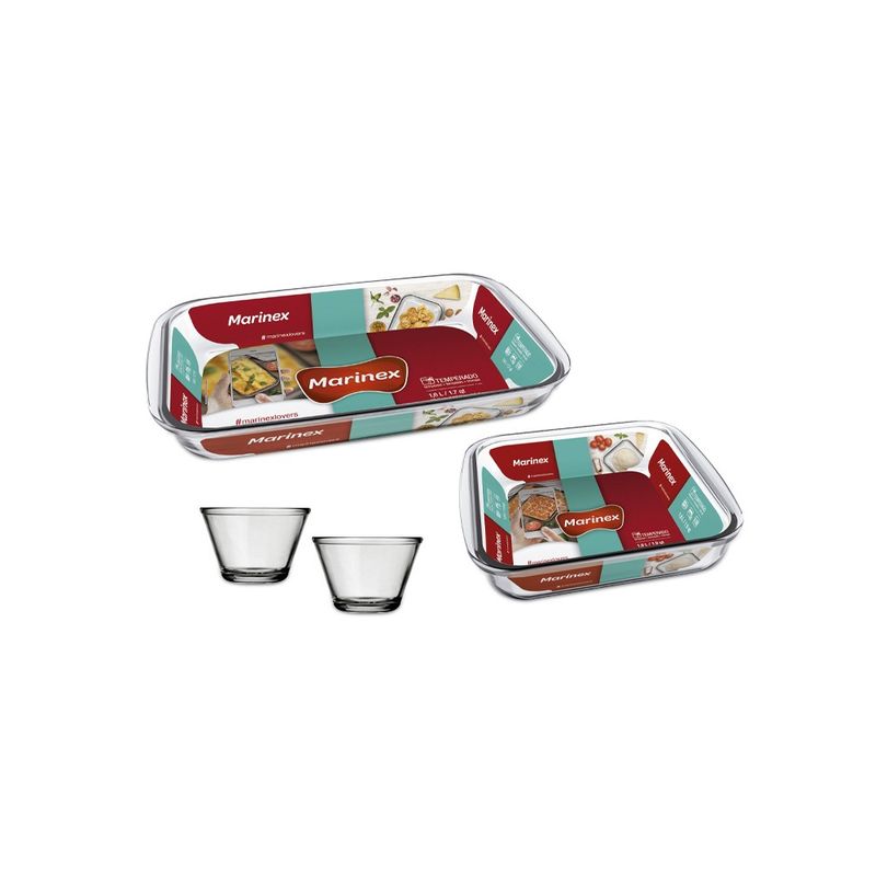 MARINEX - Pack 4 Piezas, 2 Asaderas + 2 Flaneras MARINEX