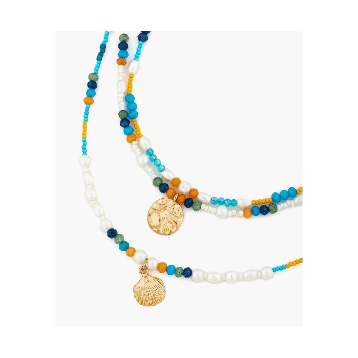 LOUNGE - Collar Mujer Mostacillas Colores Blanco LOUNGE