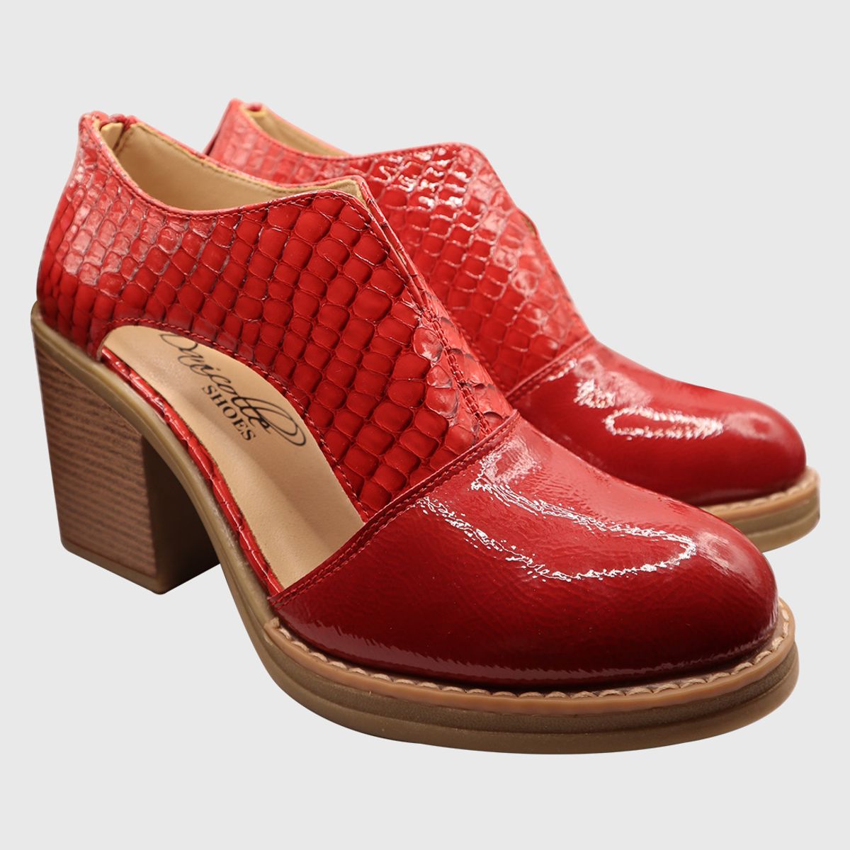DINASTELLA - Zapato abierto croco Rojo