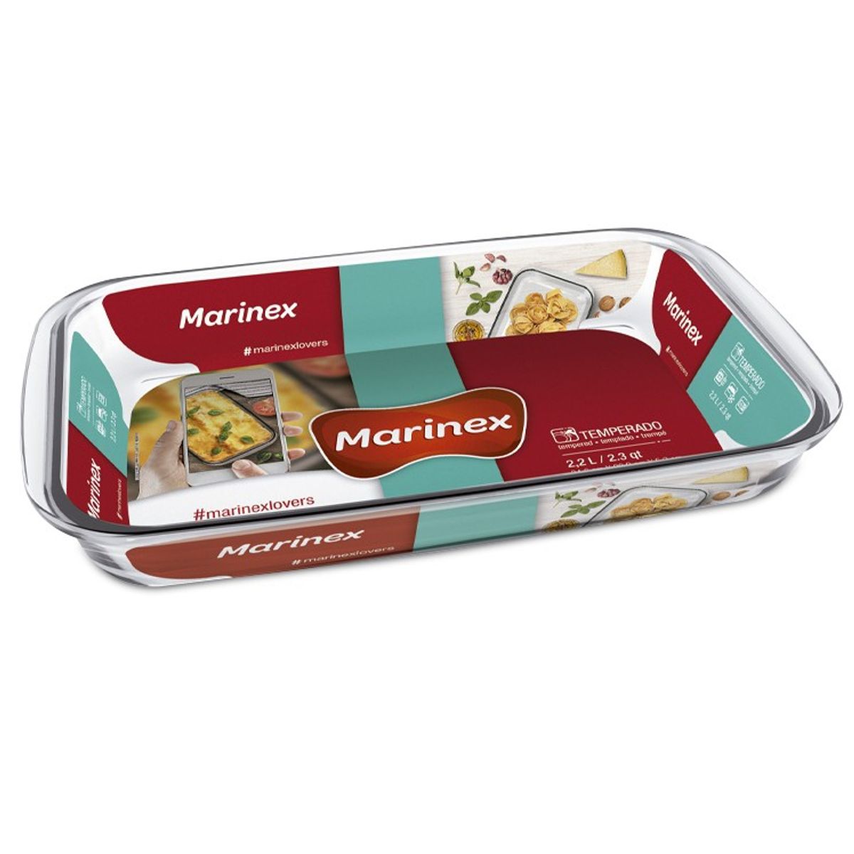 MARINEX - Asadera Rectangular Mediana 2,2 Litros MARINEX