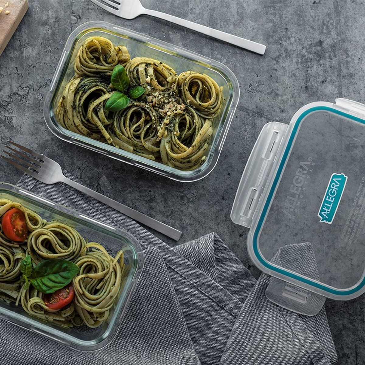 ALLEGRA - Contenedor Hermético Vidrio Rectangular De 1 Litro Allegra ALLEGRA