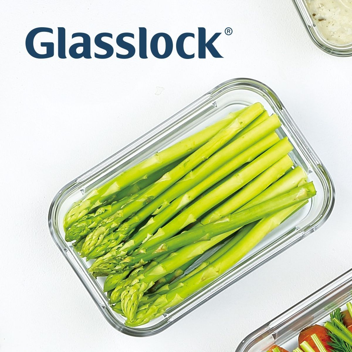 GLASSLOCK - Contenedor De Vidrio Hermético Rectangular De 1000 Ml GLASSLOCK