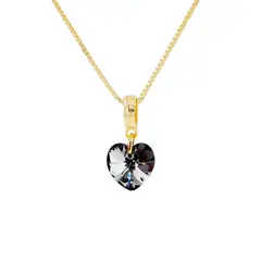 JOYAS MONTERO - Collar Romance Gold Cristal Genuino Silver Night
