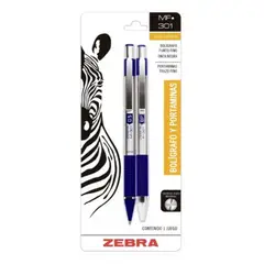 ZEBRA - Set Bolígrafo 0,7 mm Azul Y Portamina 0,5 mm Acero Inox