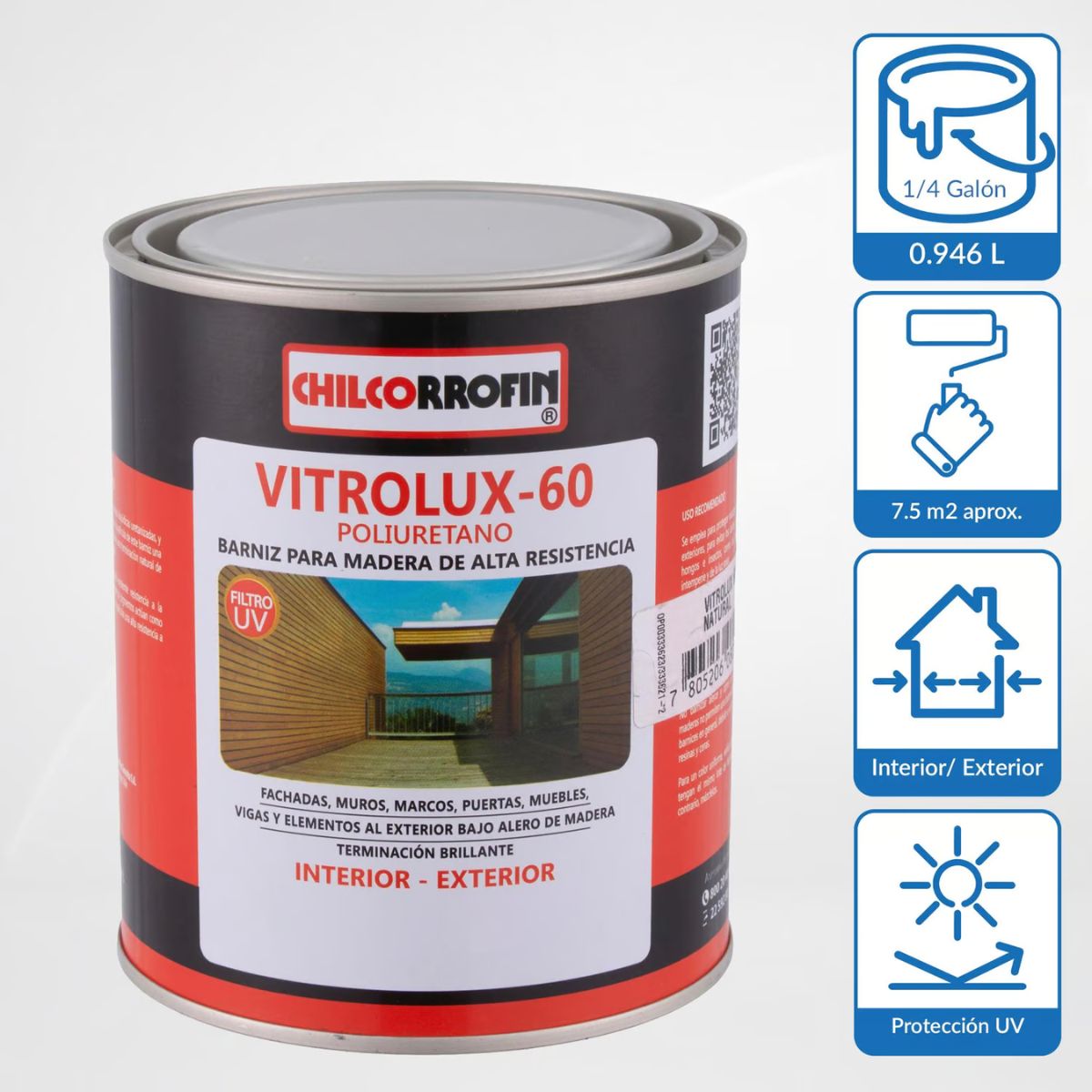 GENERICO - Esmalte Barniz vitrolux 60 1/4gl natural Chilcorrofin