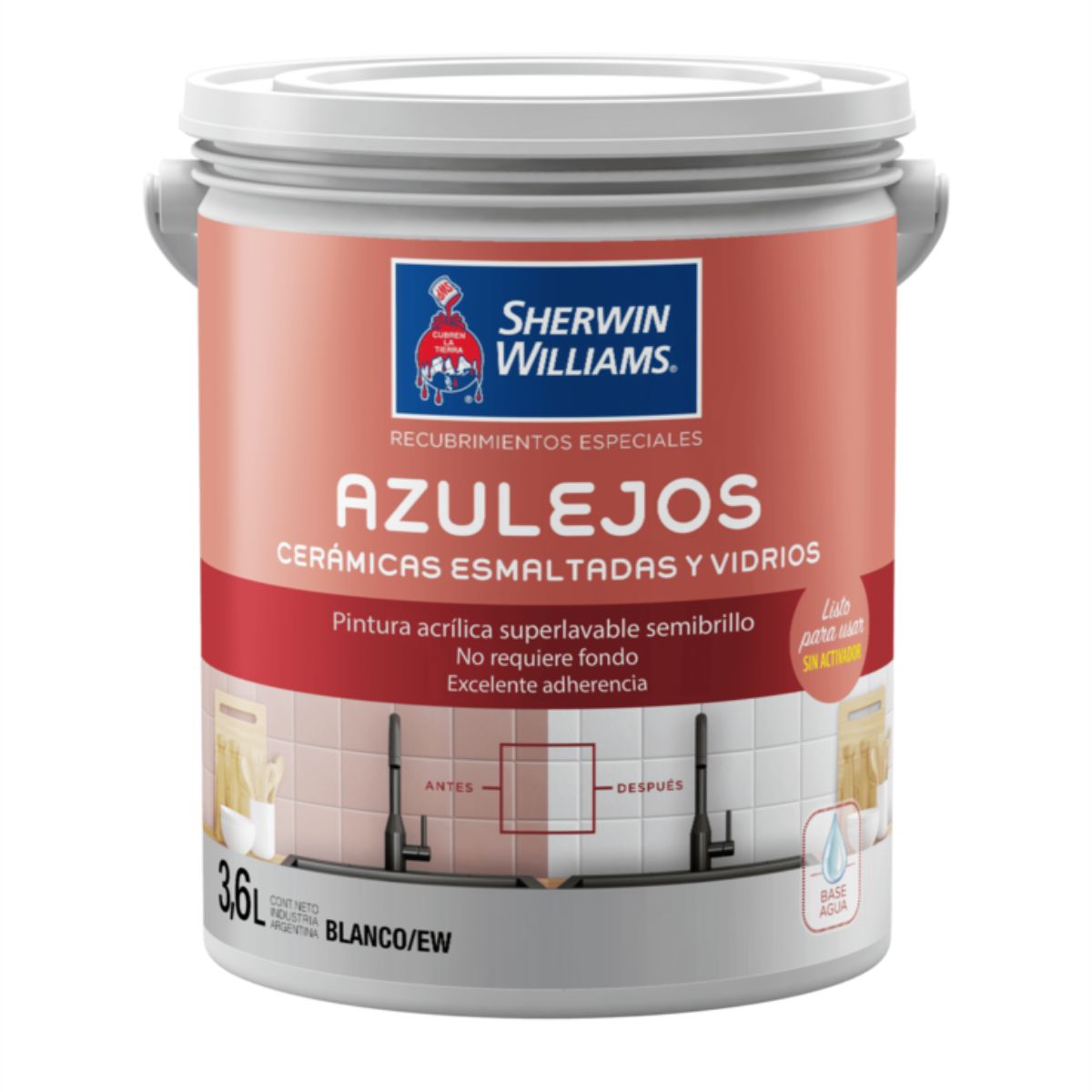 SHERWIN WILLIAMS - Esmalte para azulejo 1 galón Blanco Sherwin Williams