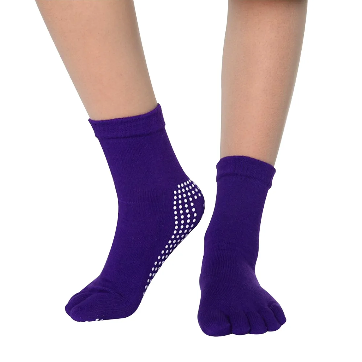 ORCUS - PAR DE CALCETINES DE YOGA CON DEDOS MORADO