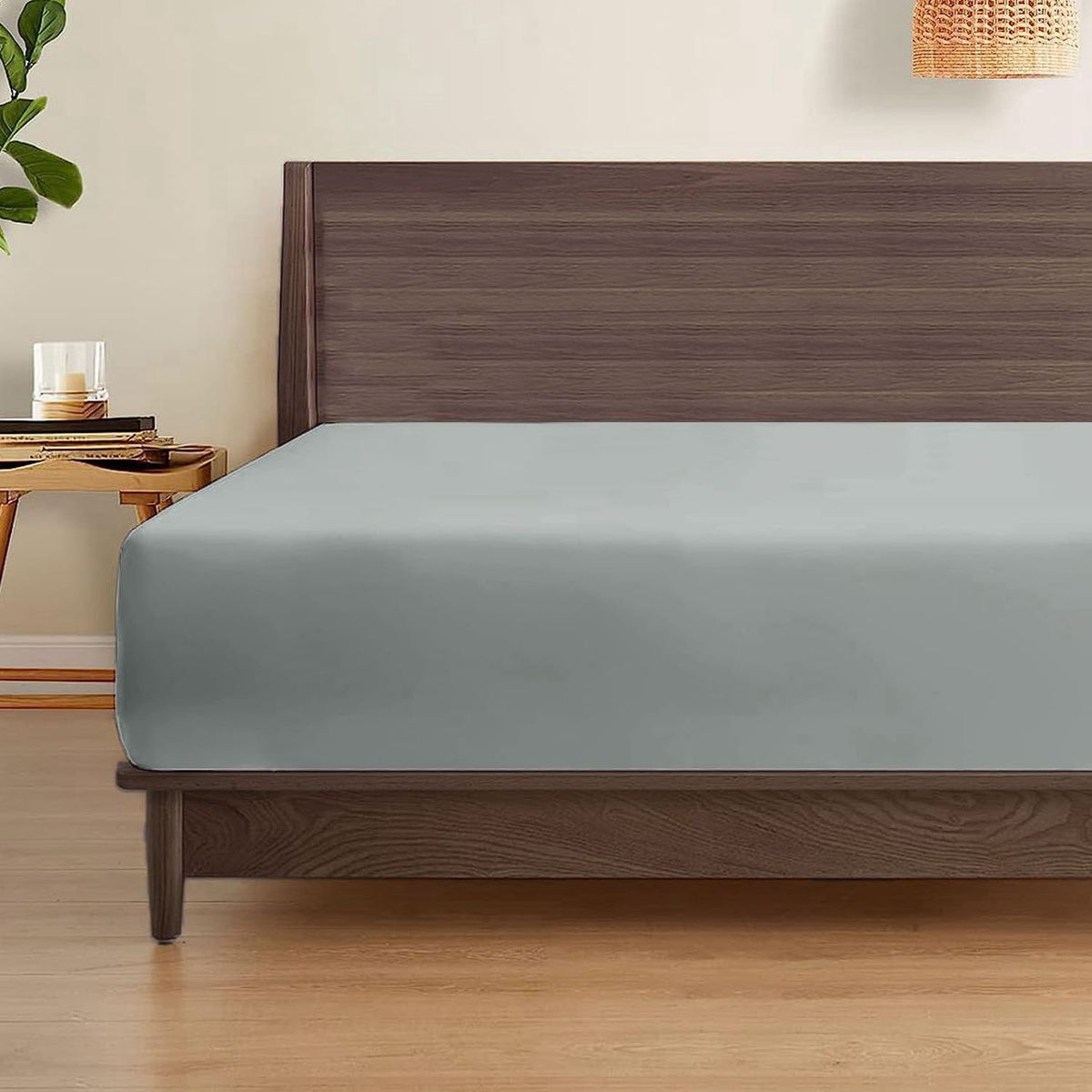 3ANGELI - Sabana Bajera Soft Ajustable 1800 Cama 2 Plazas Gris 3angeli