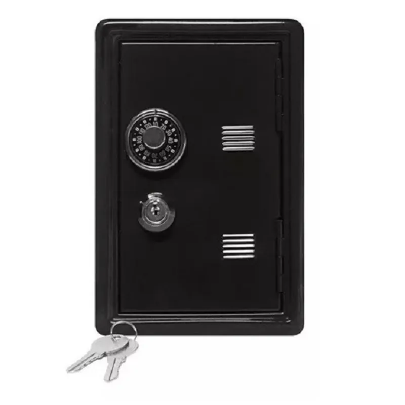 LISM - Caja Fuerte Metálica Pequeña Con Llave Para Dinero 18 X12 Cm 269004 Negra