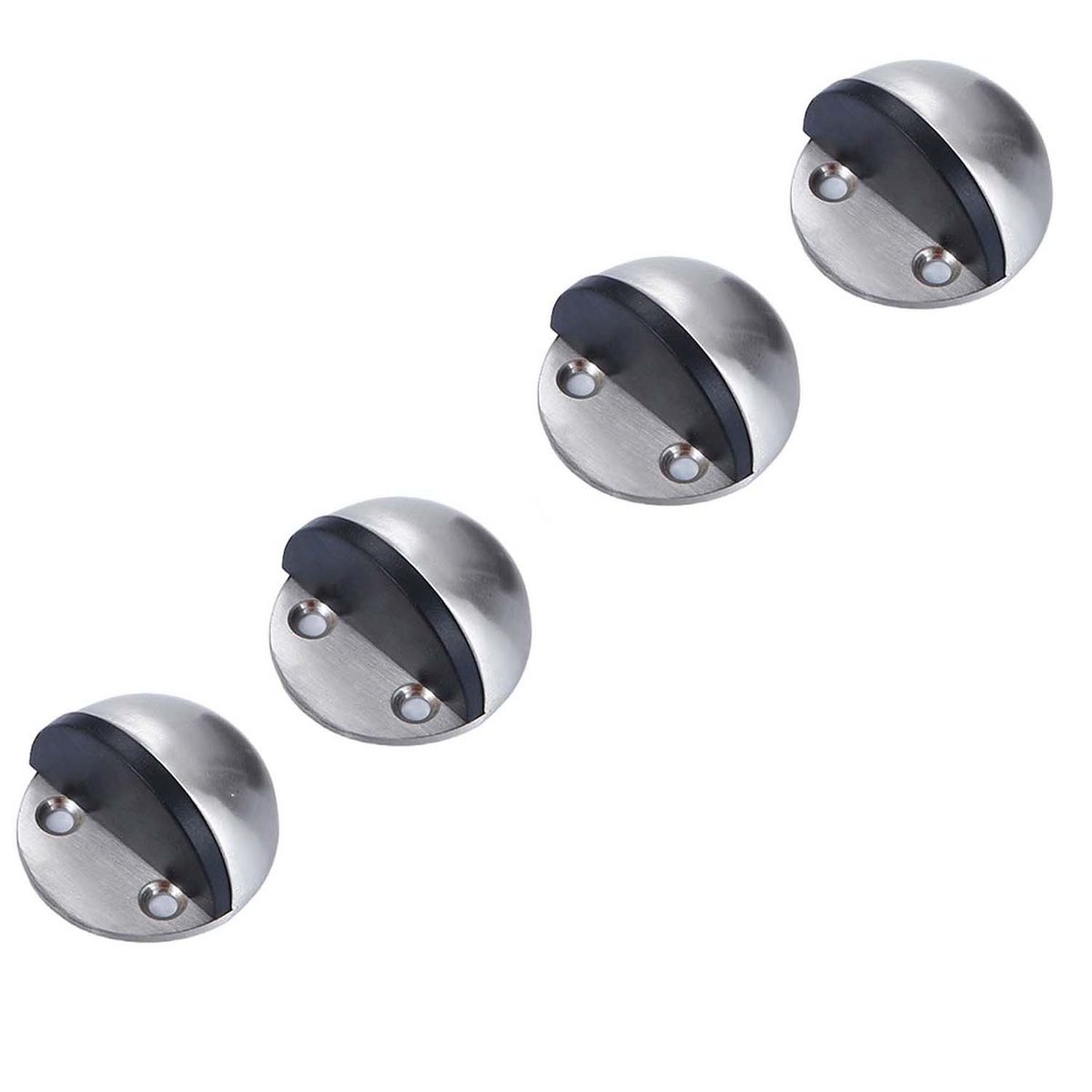 CRUSEC - Pack 4 Tope de Puerta de Acero Inoxidable Parachoque Goma