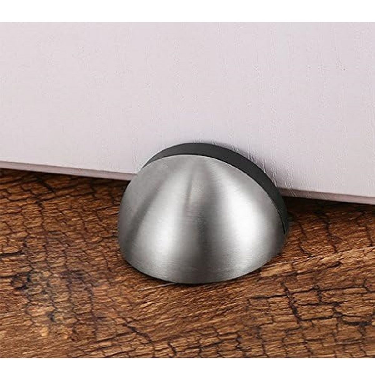 CRUSEC - Pack 4 Tope de Puerta de Acero Inoxidable Parachoque Goma