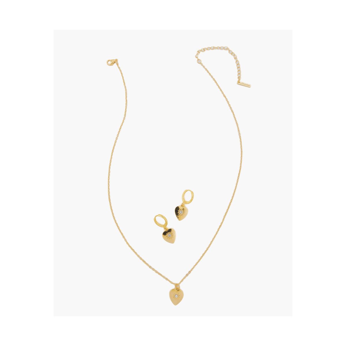 LOUNGE - Set Collar Y Aros Mujer Corazón Dorado LOUNGE