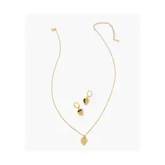 LOUNGE - Set Collar Y Aros Mujer Corazón Dorado