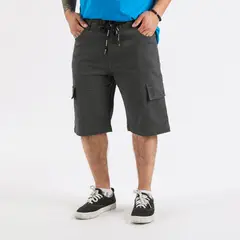 GANGSTER - Short Canvas Cargo Sixpo Gris