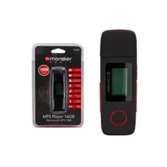 MONSTER - Reproductor Mp3 16gb Radio Fm Con Grabador De Voz ROJO NEGRO