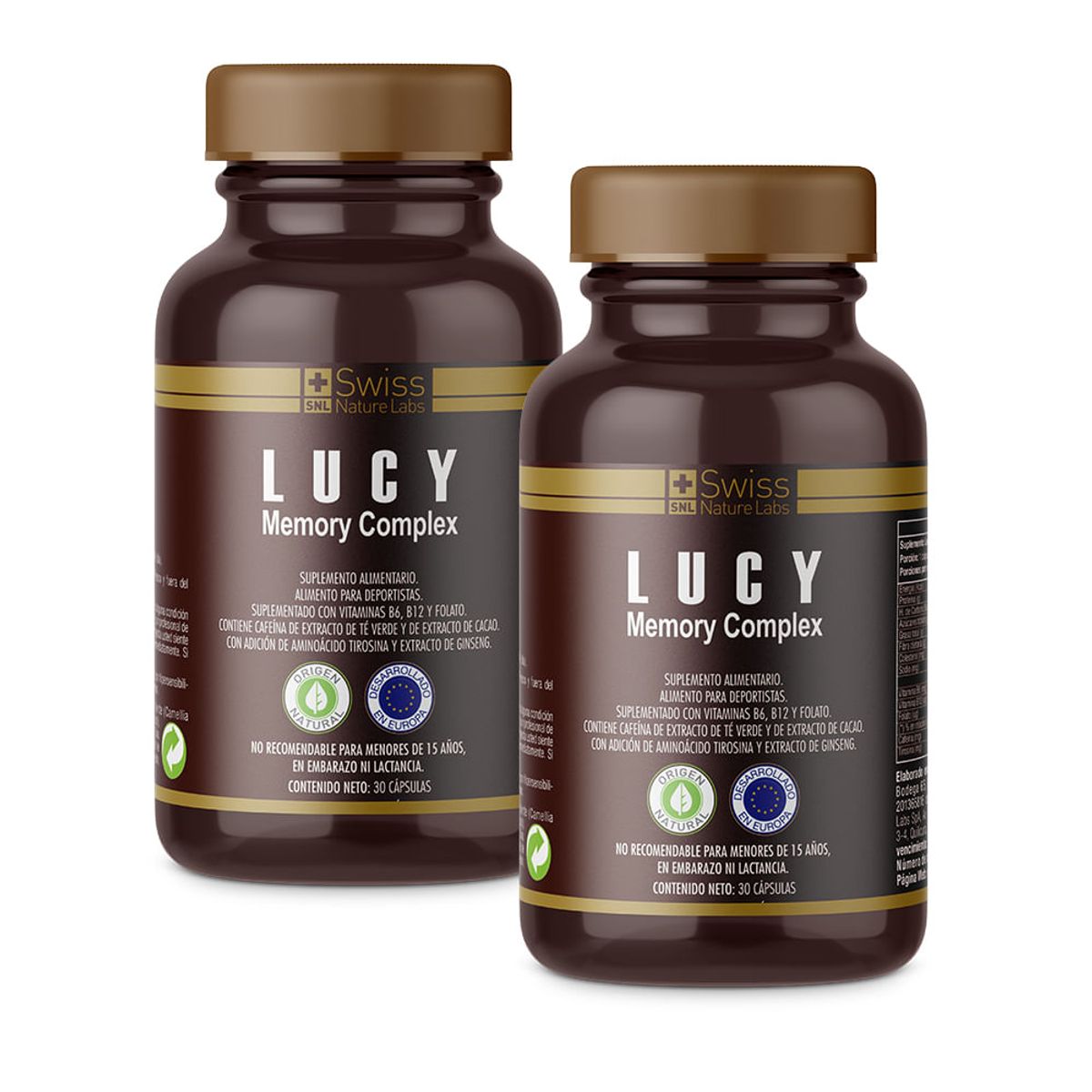 LUCY MEMORY - Pack 2 Suplemento Alimenticio Lucy Memory para Memoria y Enfoque