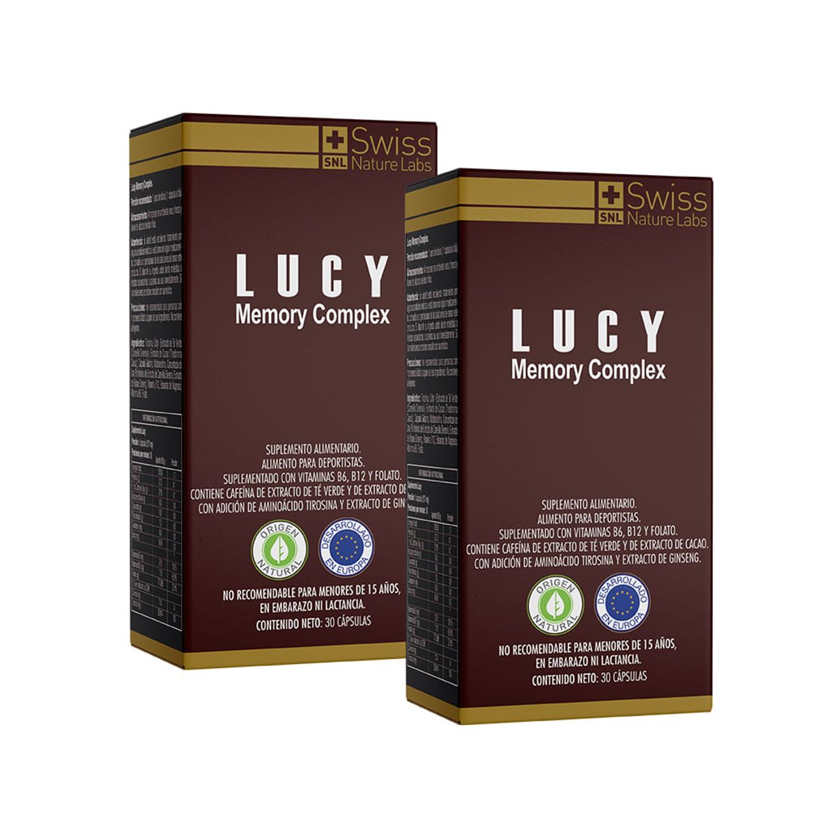 LUCY MEMORY - Pack 2 Suplemento Alimenticio Lucy Memory para Memoria y Enfoque