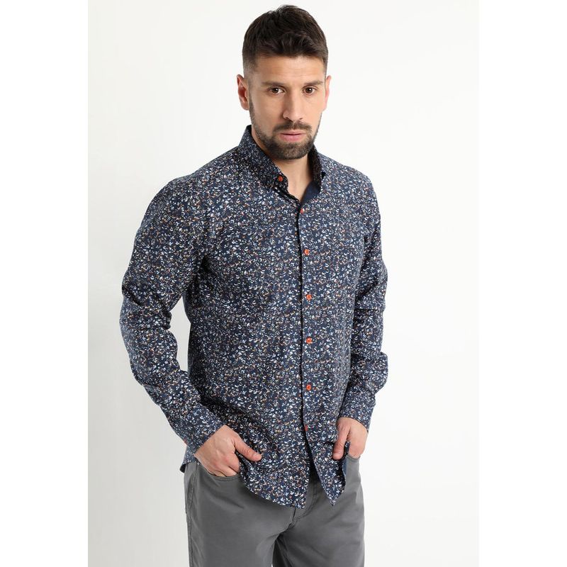 KOTTING - Camisa Fantasia Estampada Manga Larga Gris oscuro KOTTING