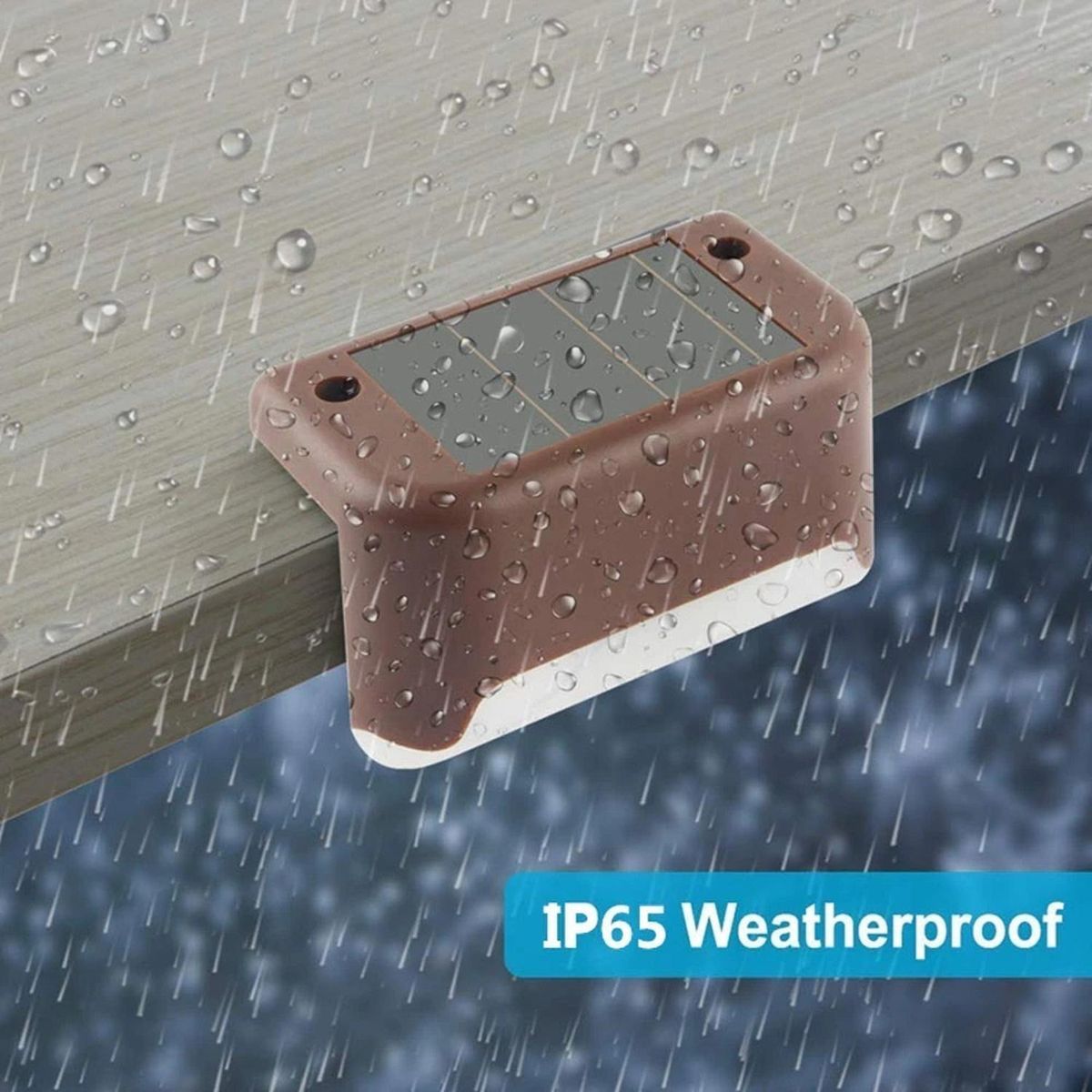 PARTYGLOBOS - Kit 4 Luces Solares Patio Jardín /para Escaleras Y Muros - Cafe - 7