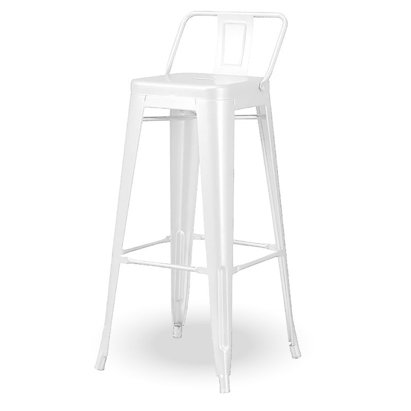 HOME&DESIGN - Silla de Bar Blanca con respaldo