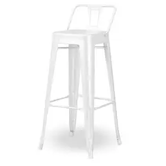 HOME&DESIGN - Silla de Bar Blanca con respaldo