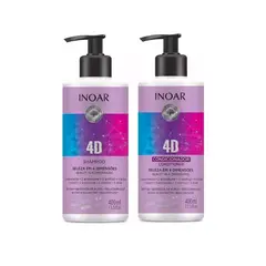 INOAR - Kit 4D Shampoo y acondicionador Multibeneficios 400 ml.