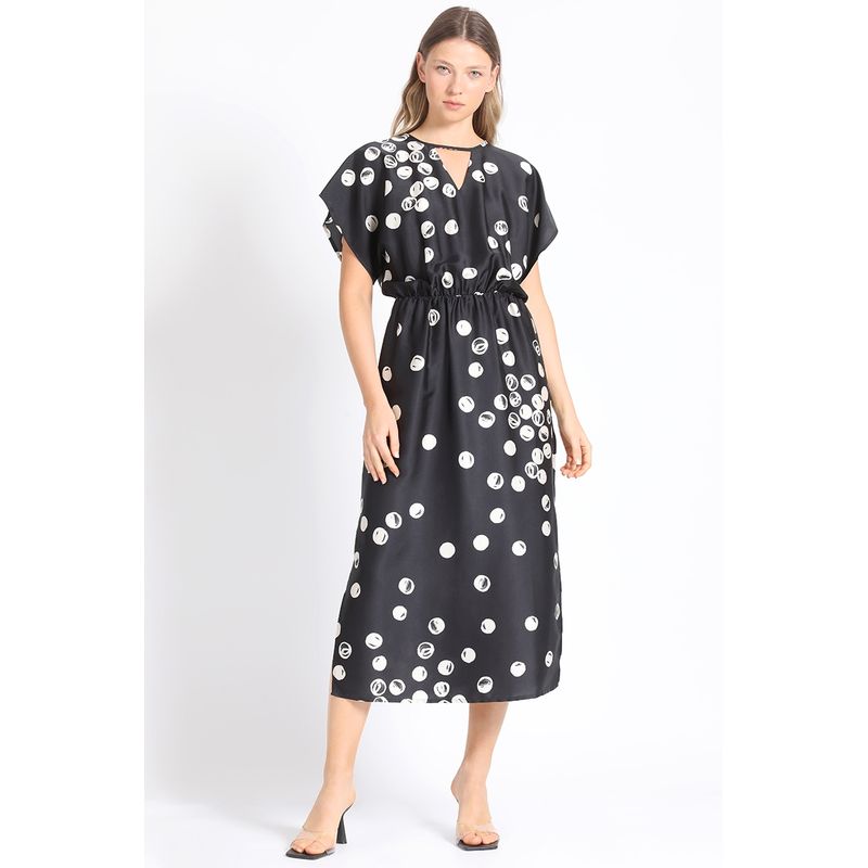 LIOLA - Vestido Midi Estampado Lunares Liola