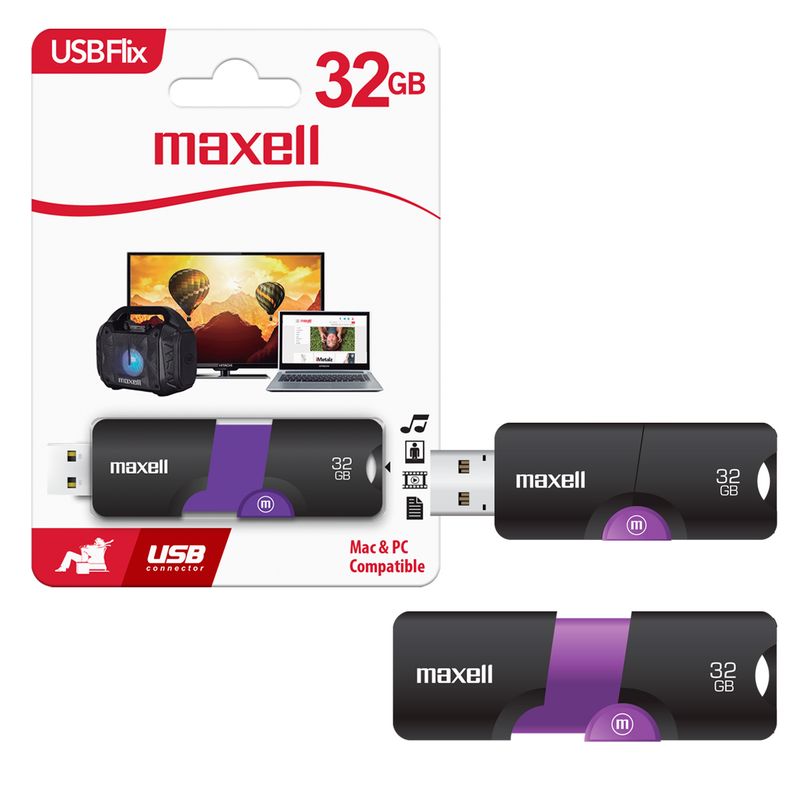 MAXELL - Pendrive USB 32GB Maxell Flix Compatible MAC Windows Multius