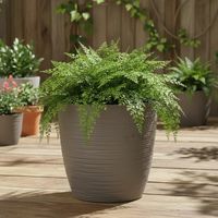 1 Molde Maceta Macetero Plástico Redondo Taupe Estilo Piedra 33 Cm