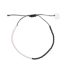 ZAZU - Pulsera Iki Negra con Mostacillas de Plata