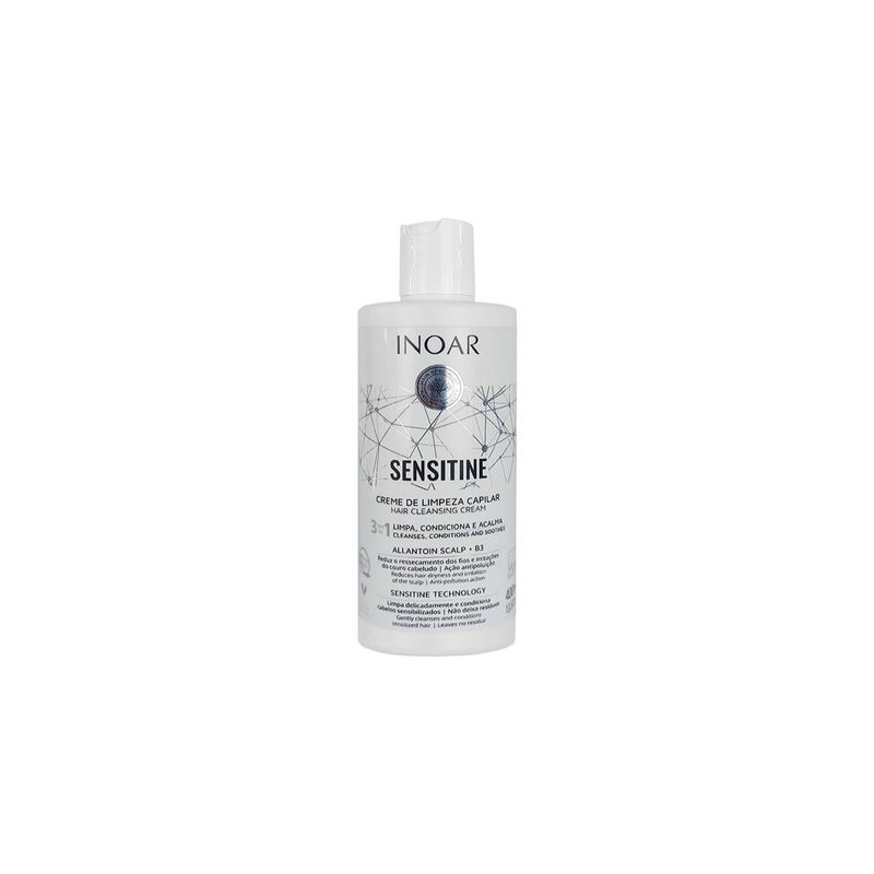 INOAR - Crema de limpieza capilar 3 en 1 Sensitive 400ml Inoar.