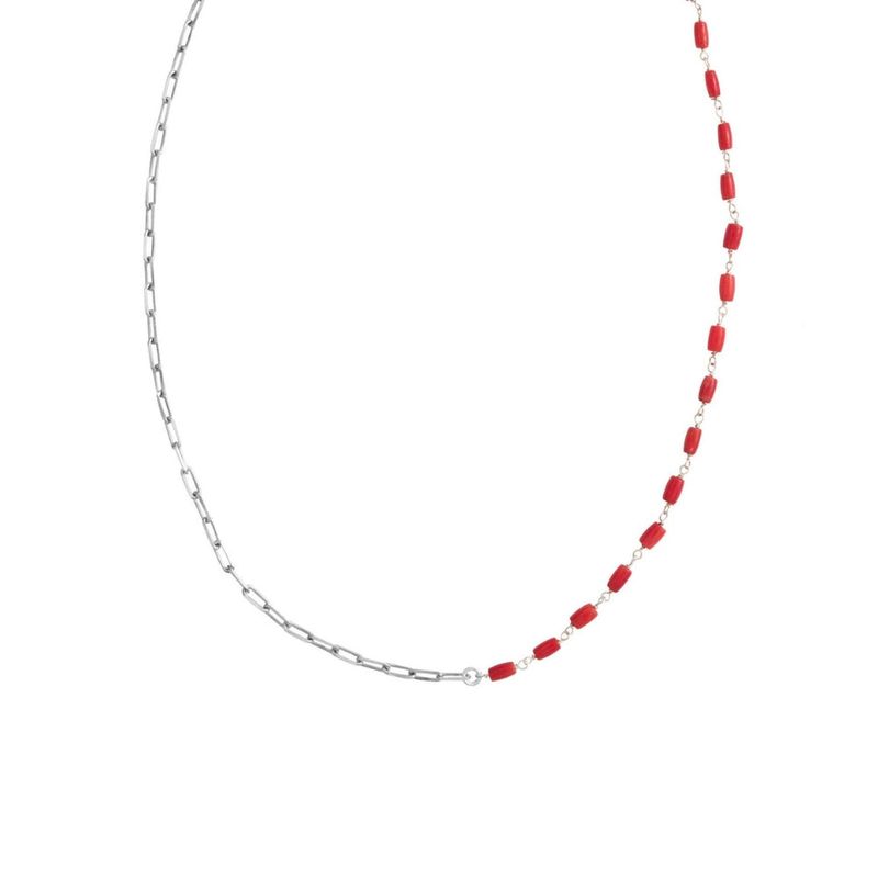 ZAZU - Collar Iki de Plata y Coral