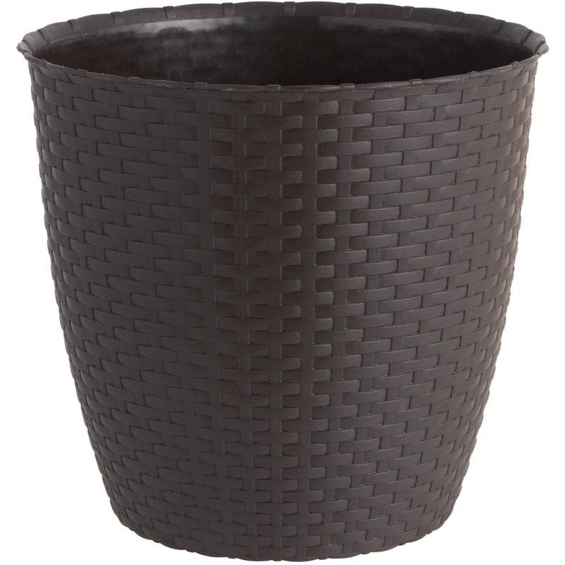 REYPLAST - 1 Molde Maceta Macetero Plástico Redondo Taupe Estilo Piedra 33 Cm