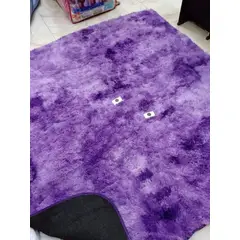 DIANA - ALFOMBRA MORADA JASPEADA PELUDITA 2x240 cm SUAVE ANTIDESLIZANTE
