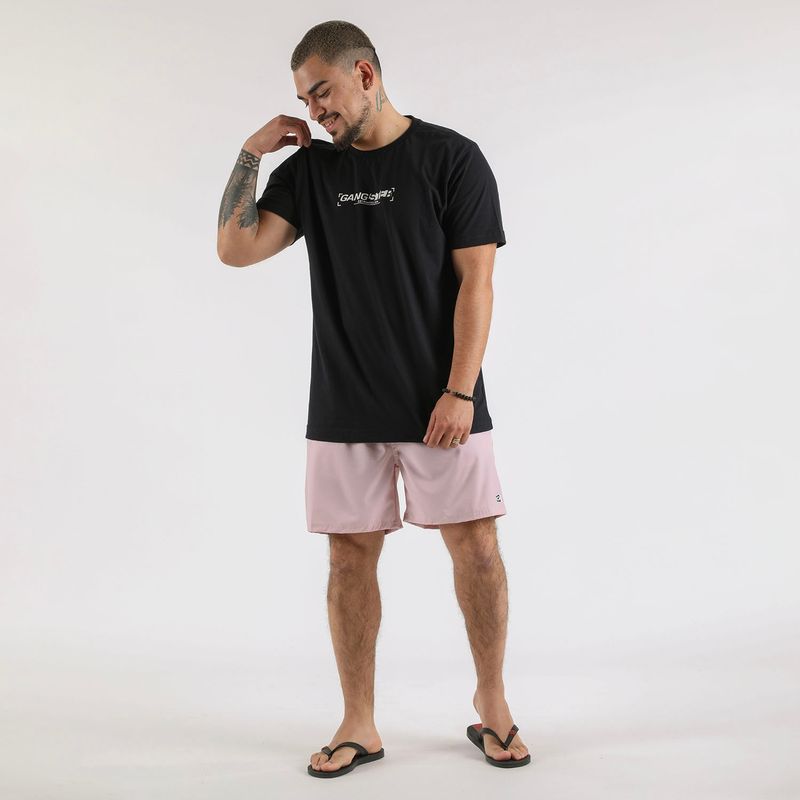 GANGSTER - Polera Mc Básica Splash Negro Gangster