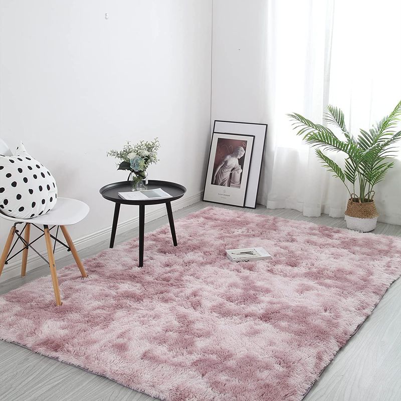 DIANA - ALFOMBRA ROSA JASPEADA PELUDITA 2x240 cm SUAVE ANTIDESLIZANTE
