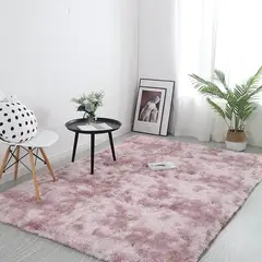 DIANA - ALFOMBRA ROSA JASPEADA PELUDITA 2x240 cm SUAVE ANTIDESLIZANTE