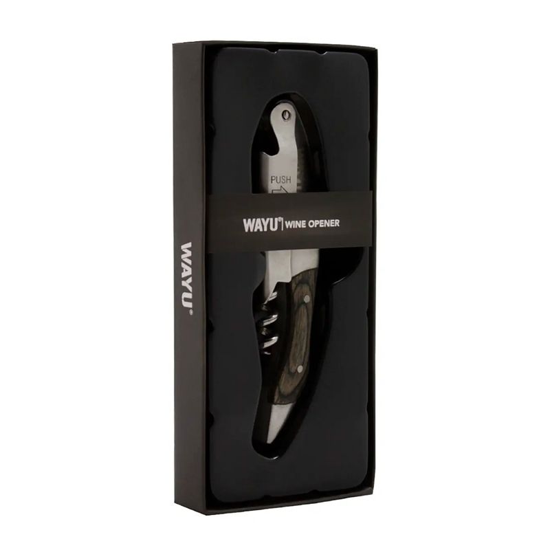 WAYU - Abridor de Vino Acero Inoxidable y Madera Acacia - Wayu