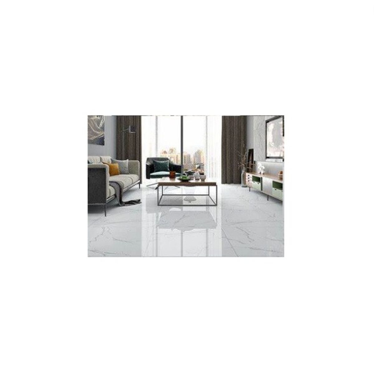 GENERICO - Piso Vinílico autoadhesivo 5 m2 con diseño de mármol tipo baldosa