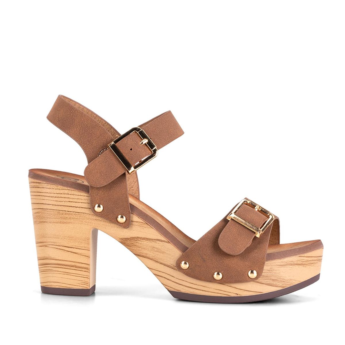 WEIDE - Sandalias Taco Casual Camel Mujer Weide JS58