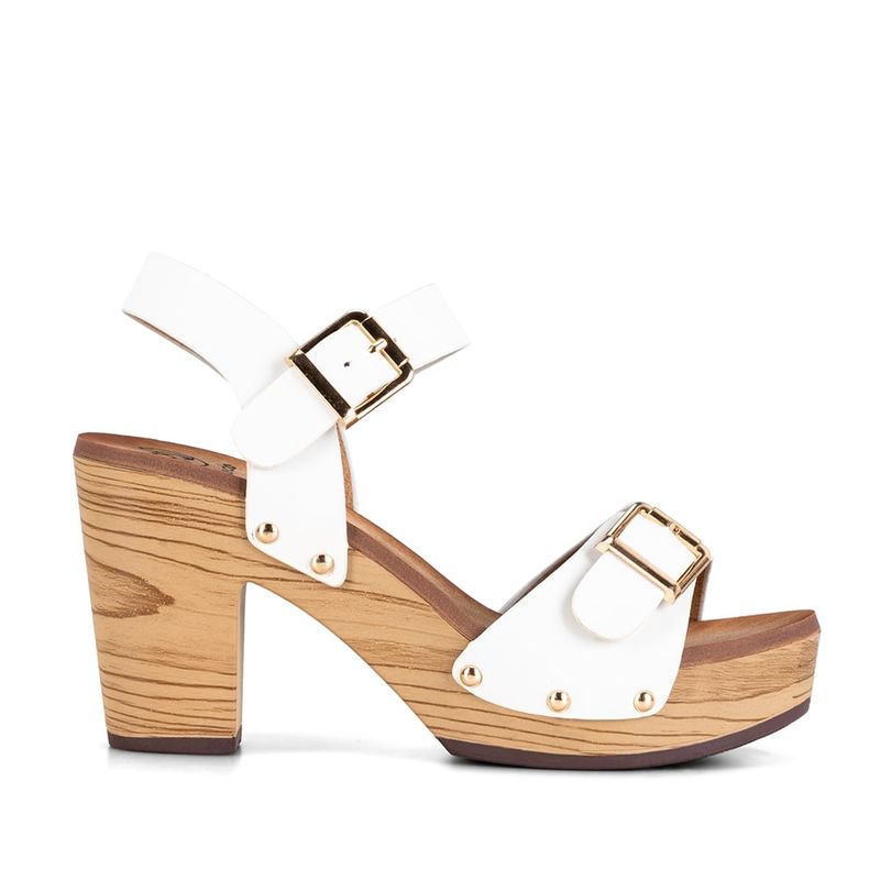 WEIDE - Sandalias Taco Casual Blanca Mujer Weide JS58