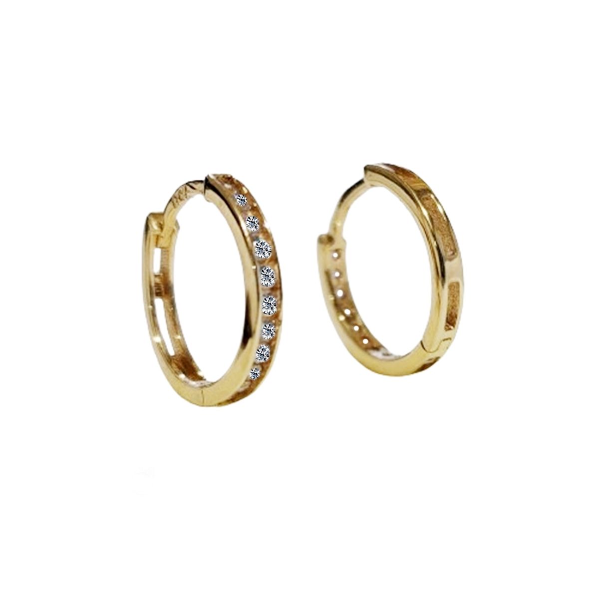 JOYAS MYTOKE - Aros Oro Amarillo Italiano 750 (18k) Huggies Circones Mujer