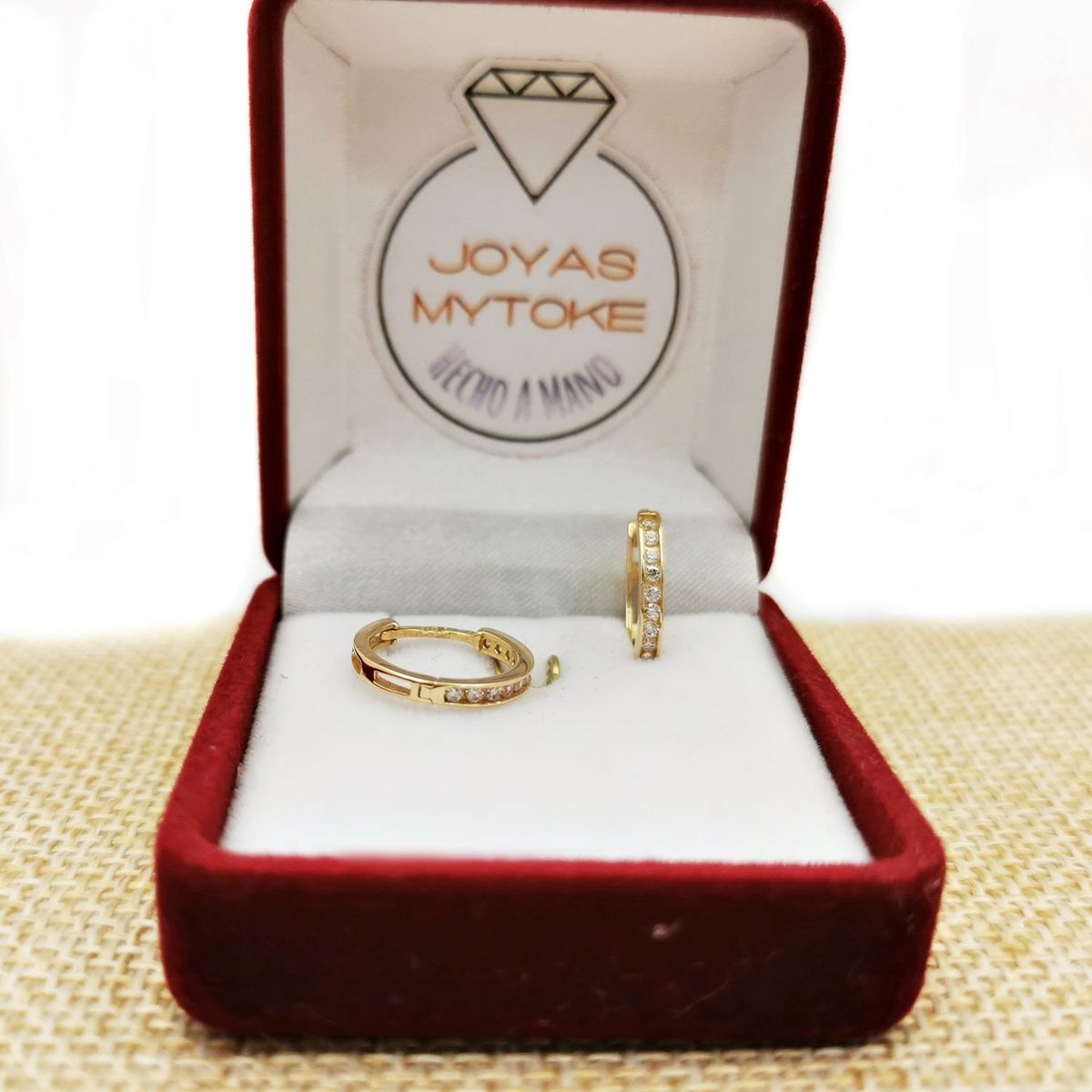 JOYAS MYTOKE - Aros Oro Amarillo Italiano 750 (18k) Huggies Circones Mujer